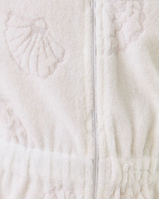 Girls Chaplin Cover-Up, Resort White Beachcomber Shell Jacquard Terry, large image 2