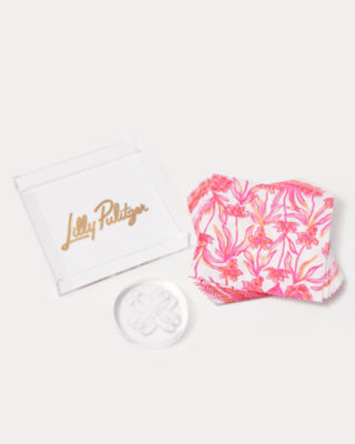 Acrylic Napkin Set, Resort White Lovely Long Stems Accessories Small, large image 1 - Lilly Pulitzer