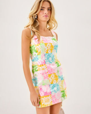 Isleen Skirted Romper, Multi Via Sunny Sunflowers, large image 1