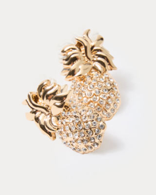 Lilly Pulitzer Pineapple Stud Earrings In Gold