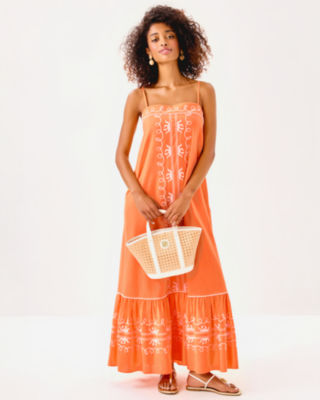 Rozalie Maxi Dress, Papaya Frond Fantasy Embroidery, large image 3