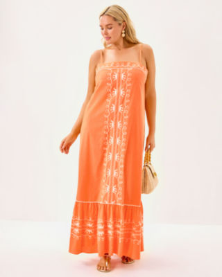 Rozalie Maxi Dress, Papaya Frond Fantasy Embroidery, large image 5