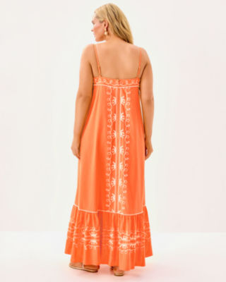 Rozalie Maxi Dress, Papaya Frond Fantasy Embroidery, large image 6