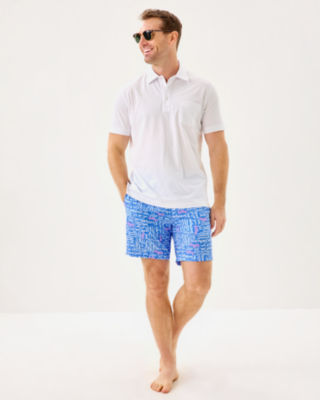 Men's Stuff Del Lago Swim Trunk, Sunwashed Blue Seacrets, large image 4