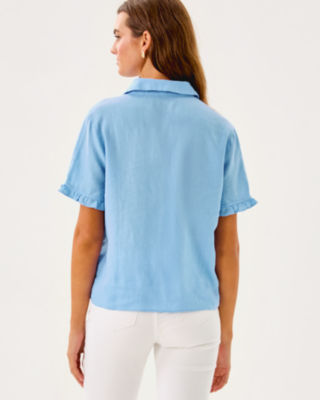 Carden Ruffle Top, Jacaranda Blue, large image 1