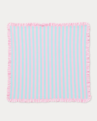Printed Dinner Napkins, Fresh Water Blue X Conch Shell Pink Stripe Napkin, large image 1