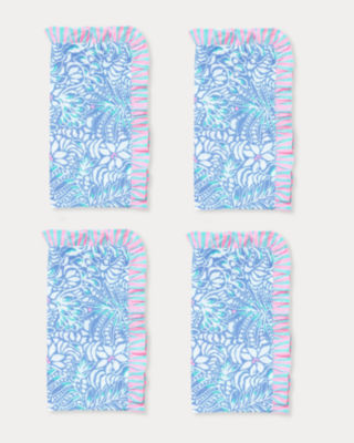 Printed Dinner Napkins, Jacaranda Blue Summer Shorelines Napkin, large