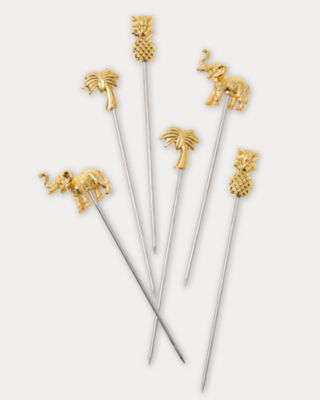 Appetizer Picks, Gold Metallic, large  - Lilly Pulitzer