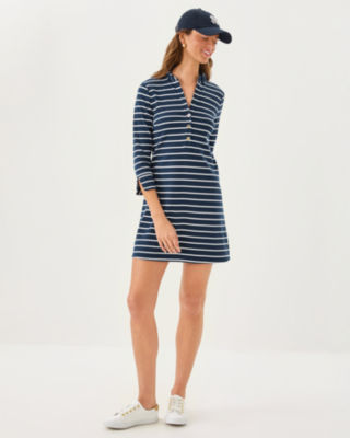 Knightley Dress, Low Tide Navy Heritage Stripe, large image 4
