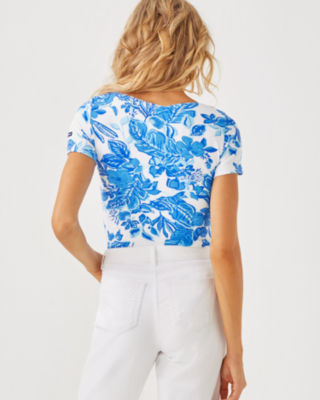 Lilly x Saint James Garde Cote MC Top, Azure Soleil Allover, large image 2