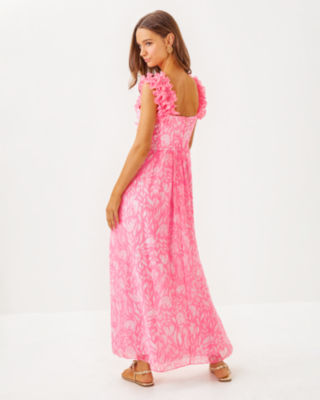 Amber Maxi Dress, Rousseau Pink Tulip To Tango, large image 1