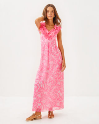 Amber Maxi Dress, Rousseau Pink Tulip To Tango, large image 2