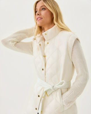 Lilly Pulitzer Adenna Vest In Neutral