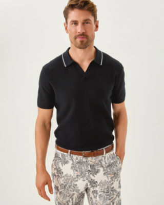 Lilly Pulitzer Men's Stuff Devonn Polo Sweater In Black