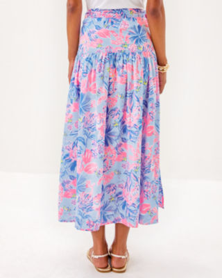 Corina Cotton Midi Skirt, Multi Elephant Splash, large image 2