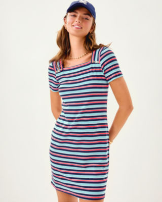 Beaty Dress, Multi Firecracker Yarn Dye Stripe, large
