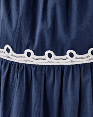 Zanna Cotton Midi Dress, Sapphire Pool, large image 3