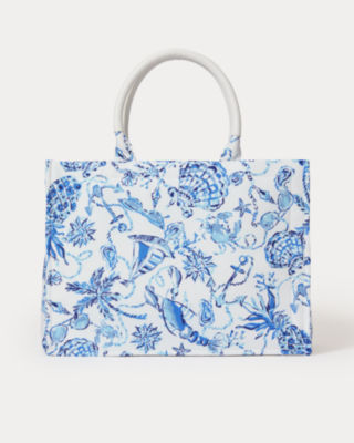 Adair Tote, Resort White Barefoot Beachcombers, large image 2