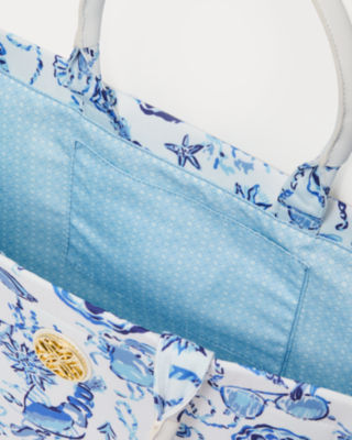 Adair Tote, Resort White Barefoot Beachcombers, large image 3