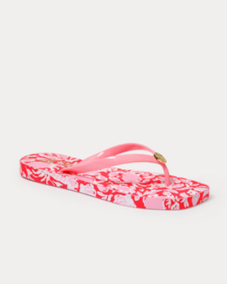 Sandsational Square Toe Flip Flop, Cane Coral Crab Collab Shoe, large