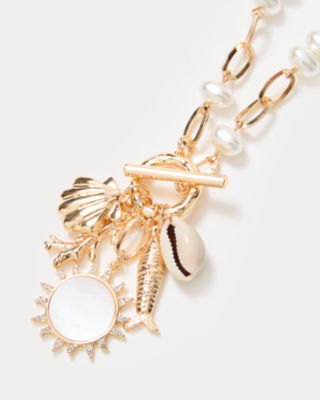Sunbathers Bliss Necklace, Gold Metallic, large image 2