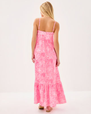 Rozalie Linen Maxi Dress, Conch Shell Pink Pennys Playground, large image 1