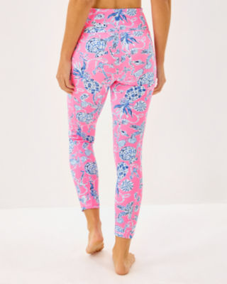 UPF 50+ Luxletic 24" Weekender High Rise Midi Legging, Rousseau Pink Barefoot Beachcombers, large image 1
