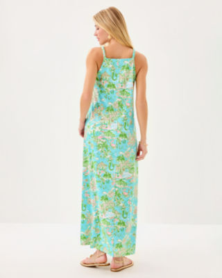 Kyleigh Maxi Dress, Fresh Water Blue Sunbathers Bliss, large image 2