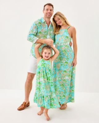 Kyleigh Maxi Dress, Fresh Water Blue Sunbathers Bliss, large image 5