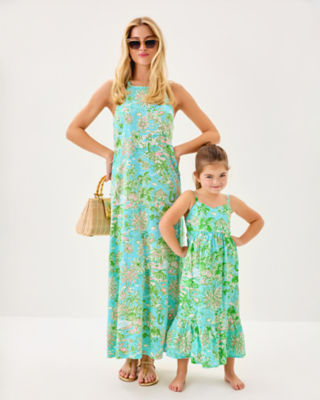 Kyleigh Maxi Dress, Fresh Water Blue Sunbathers Bliss, large image 6