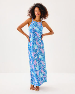 Kyleigh Maxi Dress, Sunwashed Blue Citrus Crush, large