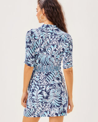LiLi&LuLu　0529 NWT $238 Lilly Pulitzer Hadly Smocked Cotton Amalfi Blue