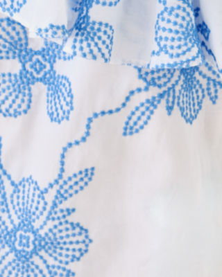 Trixie One-Shoulder Ruffle Top, Sunwashed Blue Al Fresco Dot Embroidery, large image 4