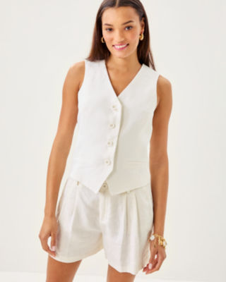 5" Dewey Linen Short, Resort White, large