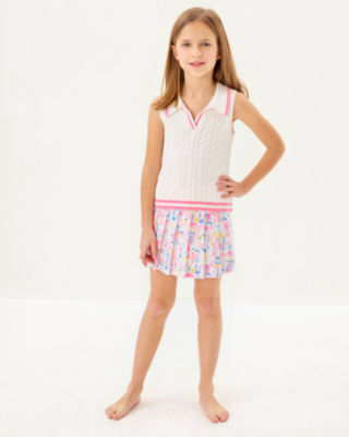 Girls Mini Suzette Sweater Tank, Resort White, large