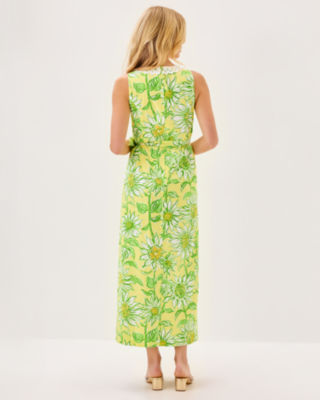Fresia Stretch Maxi Shift Dress, Limoncello Sunbelievable, large image 2