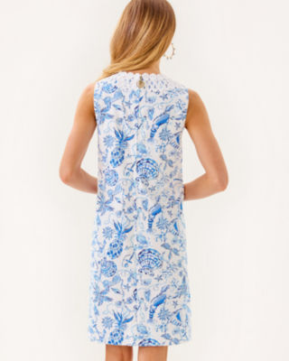 Anabelle Stretch Shift Dress, Resort White Barefoot Beachcombers, large image 2