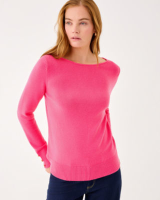Lola Boatneck Sweater, Sun Shell Pink, large image 2