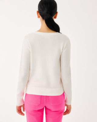 Tippery Embroidered Cardigan, Coconut Valentines Day Embroidery, large image 2