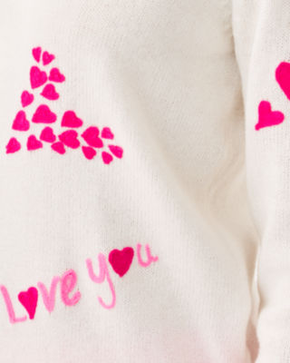 Tippery Embroidered Cardigan, Coconut Valentines Day Embroidery, large image 4