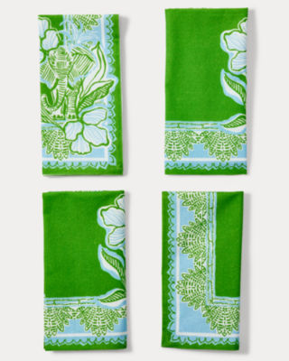 Dinner Napkin Set, Peninsula Green Came To Party Engineered, large image 1