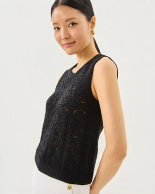 Lilly Pulitzer Lenalie Sweater Shell In Black