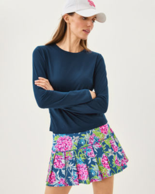 Lilly Pulitzer Upf 50+ Luxletic Freesia Pleated Skort In Blue