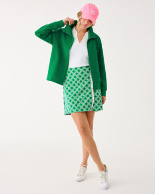 Eleni Zip-Up Jacket, Bamboo Green Butterfly Quilted Knit, large image 4