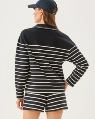 Corvaya Terry Pullover, Noir Legacy Stripe, large image 2