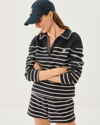 Corvaya Terry Pullover, Noir Legacy Stripe, large image 3