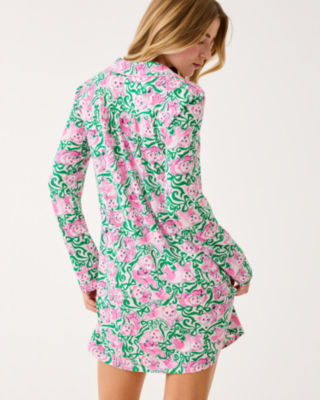 Lilly Pulitzer Brona Pajama Sleep Dress In Multi