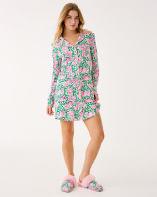 Lilly Pulitzer Brona Pajama Sleep Dress In Multi
