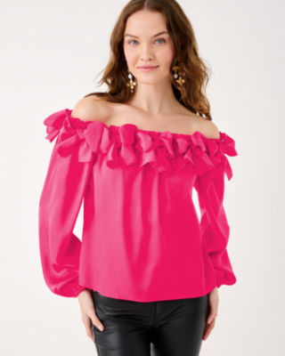 Analea Off-the-Shoulder Top, Sun Shell Pink, large