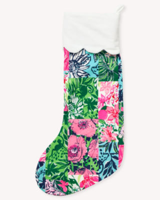 Printed Cotton Stocking, Multi Party Punch Patch, large